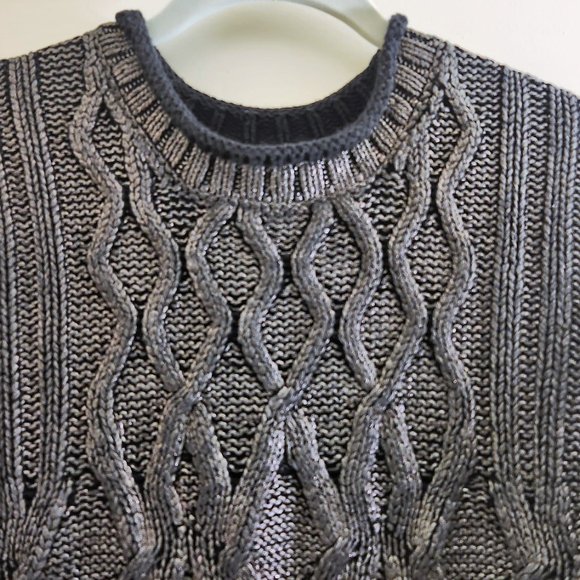 Narciso Rodriguez for Design Nation Knit Sweater Metallic Black size M - Picture 5 of 12